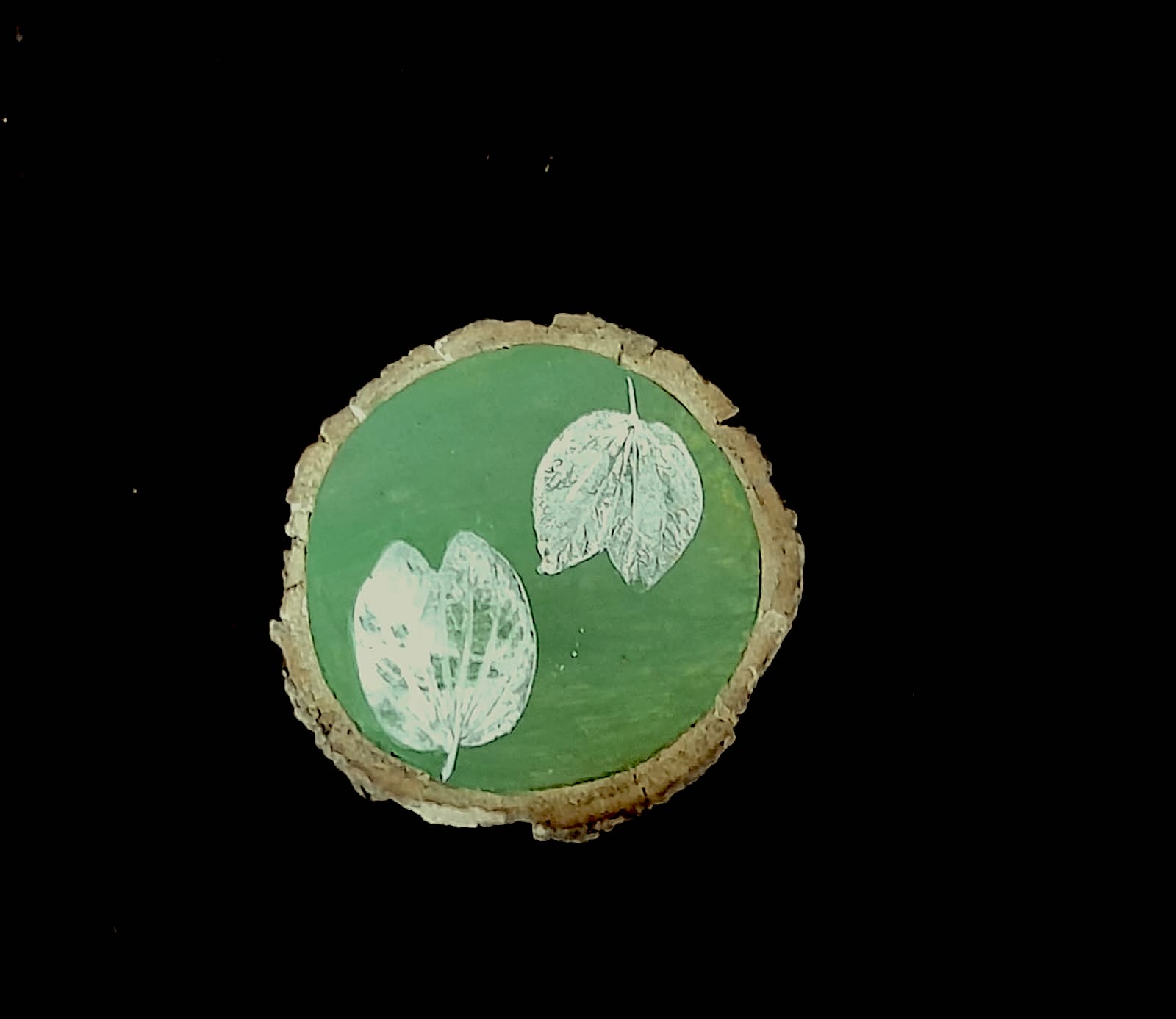Leaf print coaster